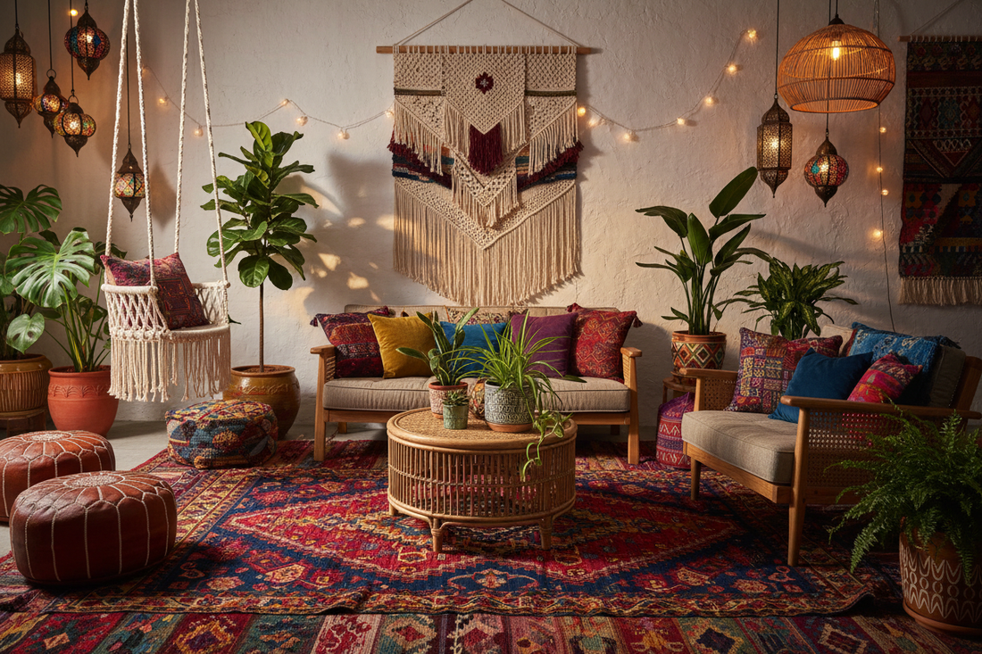 How to Style a Bohemian Living Room with the Perfect Rug