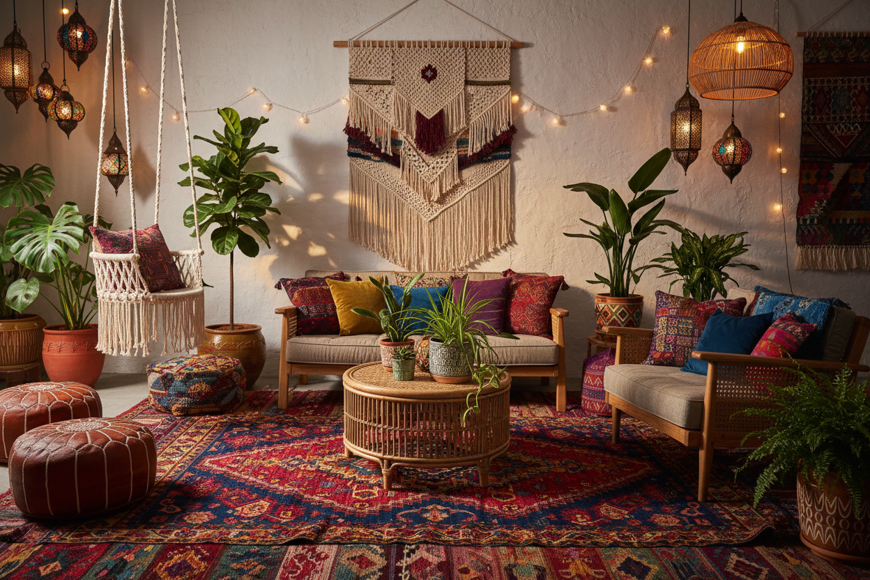 How to Style a Bohemian Living Room with the Perfect Rug