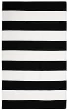 KOZYFLY Black and White Striped Runner Rug 2x4.3 Ft Washable Hallway Runner Rug Farmhouse Kitchen Hand Woven Cotton Indoor Outdoor Rug for Front Door Kitchen Hallway Bedroom Laundry Room