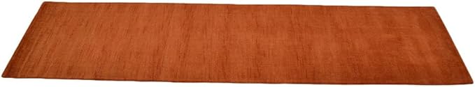 Hand Knotted Loom Wool ECO-Friendly Area Rugs - 2'6"x8', Runner, Orange Color, Solid Plain Design, High Pile Handmade Anti Skid Area Rugs for Living Room, Bed Room (L00111)