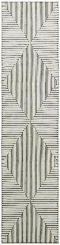 GLN Rugs Contemporary Collection - Machine Washable Area Rug, Contemporary Washable, Non Slip, Low Pile Chenille Rug, Living Room, Bedroom, Kitchen Rug (2'6" x 10' Green Beige)