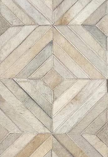 Premium Diamond Patterned Leather Area Rug - 2.5X8 ft - White- Luxury Non Slip Floor Accent for Dining Room, Living Room, Entryway, Elegant Collection Indoor Carpet