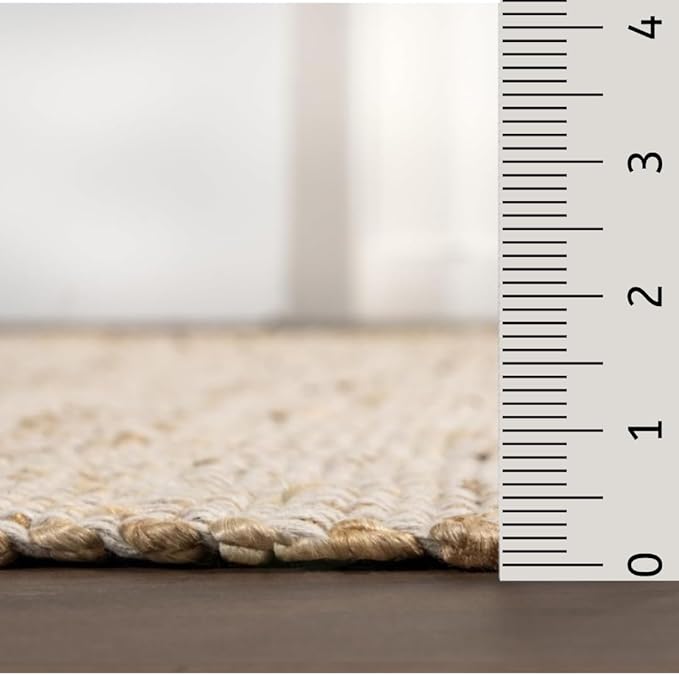 Savi Home Jute Cotton 24 x 36 Hand Woven Natural Farmhouse Area Rug for Living Room Bedroom Kitchen Hallway Entryway- Rustic Vintage Bohemian Decor