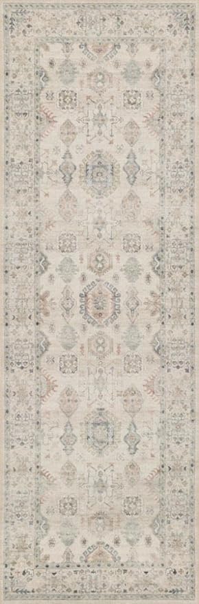 Loloi Hathaway Collection HTH-04 Beige/Multi 2'-3" x 3'-9", .25" Thick Accent Rug, Soft, Durable, Printed, Modern, Low Pile, Non-Shedding, Easy Clean, Living Room Rug