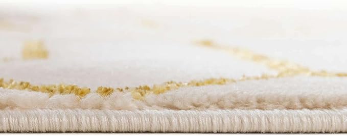 Unique Loom Marilyn Monroe Glam Collection Area Rug - Trellis (4' x 6' Oval, White Gold/ Gold)