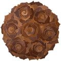 Round Floral Area Rug – Elegant Textured Rose Design – Soft Decorative Circle Mat with Non-Slip Backing for Living Room, Bedroom, Nursery, or Entryway(Brown_5x5 ft)