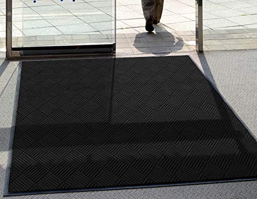 WaterHog Diamond | Commercial-Grade Entrance Mat with Rubber Border – Indoor/Outdoor, Quick Drying, Stain Resistant Door Mat (Bordeaux, 4' x 6')