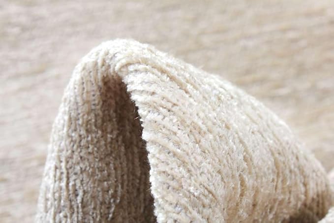 Alfa Rich 4x6 Sand Beige Washable Area Rugs for Living Room Bedroom Kitchen Cotton Runner Decor Rug