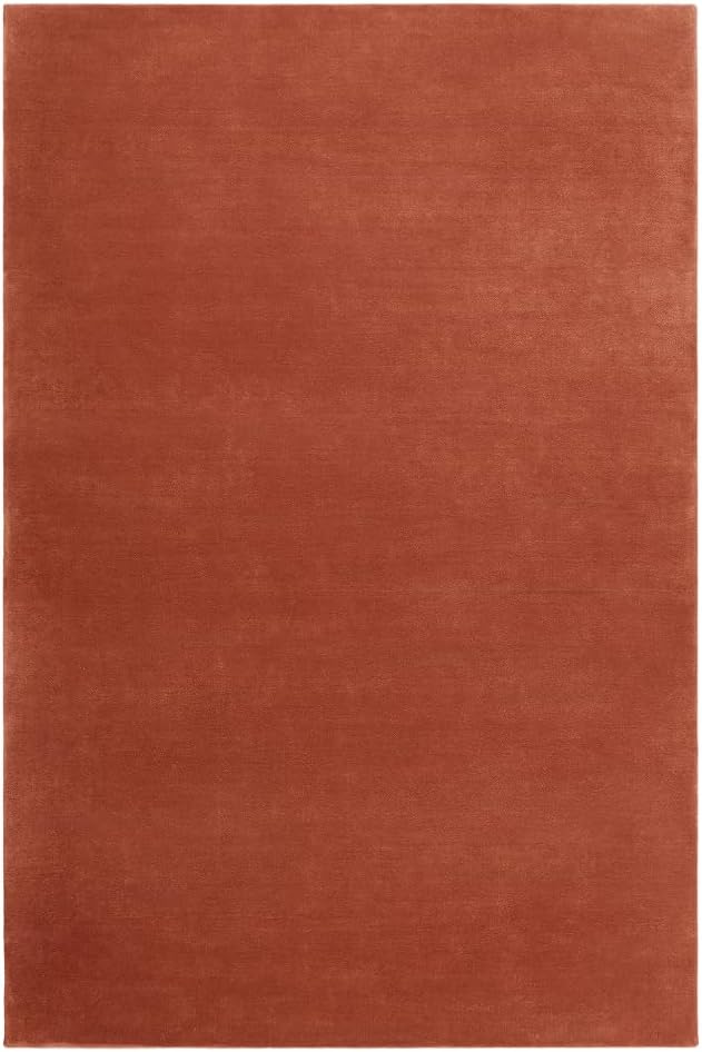 Hand-Tufted Wool Runner Area Rug – Soft Premium Wool Carpet for Living Room, Bedroom & Home Décor – 2.6X13 ft| Brick Red – Durable, Non-Slip Backing, Handcrafted Rug