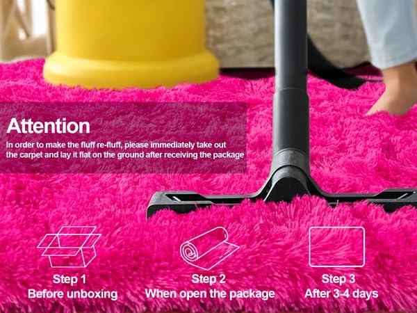 Fluffy Rugs for Living Room, Soft Shaggy for Bedrooms, Hot Pink Area Rug for Bedroom, Cozy Fuzzy Carpet for Kids, Perfect Indoor Decor for Boys and Girls 5x7 Feet