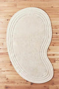 Irregular Shape Cream Rug - Ultra Soft & Durable Floor Covering - Perfect for Modern Home Décor (Multiple
