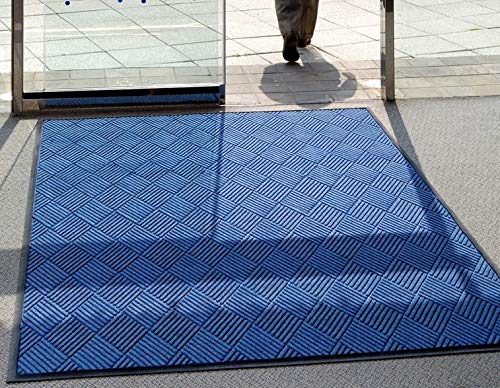 WaterHog Diamond | Commercial-Grade Entrance Mat with Rubber Border – Indoor/Outdoor, Quick Drying, Stain Resistant Door Mat (Charcoal, 3' x 10')