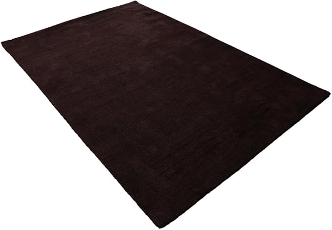 Rugsotic Carpets Hand Knotted Gabbeh Wool 8'x10' Area Rug Solid Brown L00111