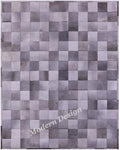 Modern Design Premium Cowhide Leather Carpet with Chevron Pattern, Area Rug (Grey, 6x9)
