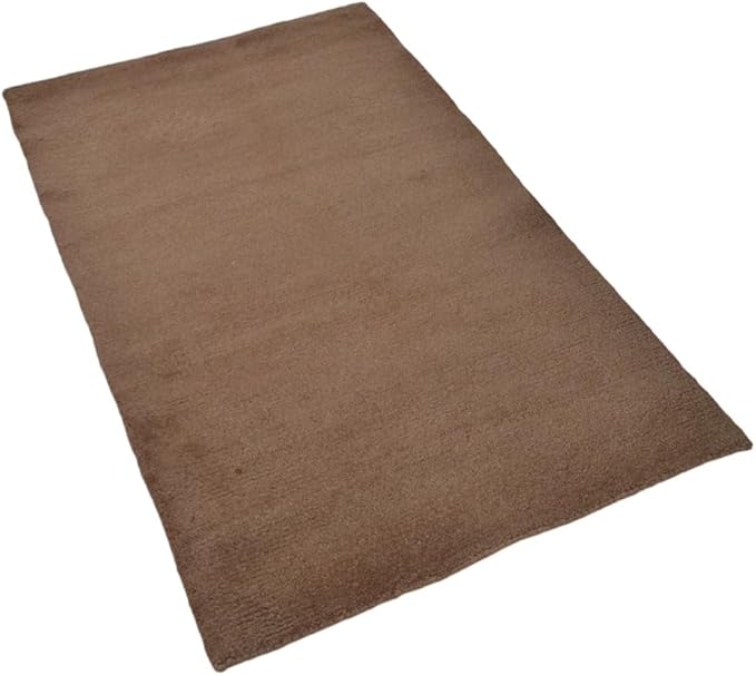 Rugsotic Carpets Hand Knotted Gabbeh Wool 6'x9' Area Rug Solid Camel L00111