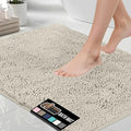 GORILLA GRIP Bath Rug Mat 44x26, Soft Absorbent Chenille, Quick Dry Microfiber Mats, Rubber Backing Washable Shower Floor Rugs, Bathmat Runner, US Designed Bathroom Home Decor Accessories Ivory Cream