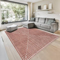 GLN Rugs Contemporary Collection - Machine Washable Area Rug, Contemporary Washable, Non Slip, Low Pile Chenille Rug, Living Room, Bedroom, Kitchen Rug (6' x 9' Beige Orange)