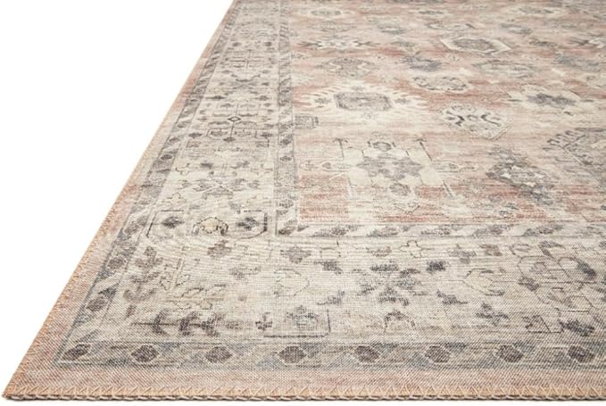 Loloi Hathaway Collection HTH-03 Java/Multi 2'-0" x 5'-0", .25" Thick Accent Rug, Soft, Durable, Printed, Modern, Low Pile, Non-Shedding, Easy Clean, Living Room Rug