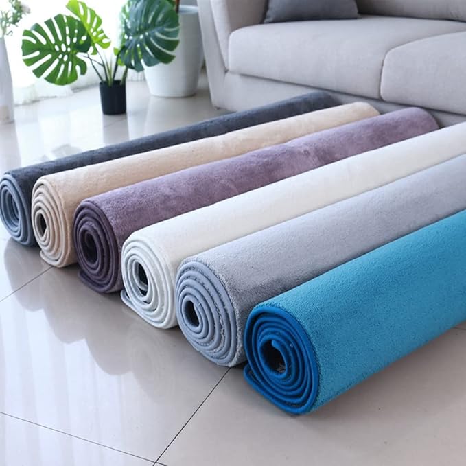 Soft Cashmere Area Rug Luxury Bedside Carpet Bedroom Living Room Mats Solid Color Children's Room Rugs Runner Carpets Indoor Mats Home Décor White Gray Red 4' X 6'