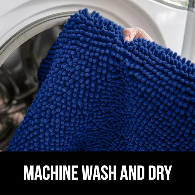 GORILLA GRIP Bath Rug Mat 30x20, Thick Soft Absorbent Chenille, Quick Dry Microfiber Mats, Rubber Backing Washable Shower Floor Rugs, US Designed Bathroom Bathmat Home Decor Accessories, Royal Blue