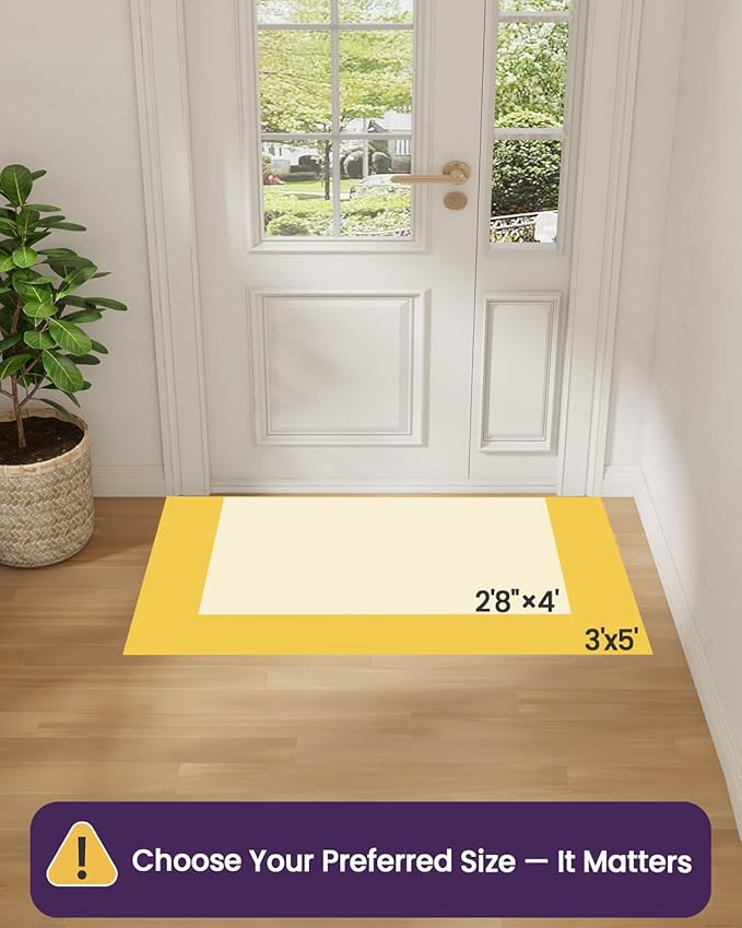 DEXI Ultra Thin Entryway Indoor Door Mat 36x56, Non Slip Rubber Backing Inside Entry Mat, Low Profile Easy Clean Dirt Trapper Doormat for Inside Entrance Patio, Black