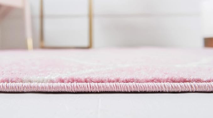 Rugs.com Lattice Frieze Collection Rug – 2' x 10' Runner Light Pink Medium Rug Perfect for Living Rooms, Large Dining Rooms, Open Floorplans