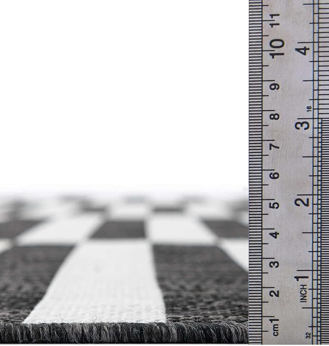 Unique Loom Outdoor Striped Collection Area Rug - Striped (13' Square, Charcoal/Ivory)