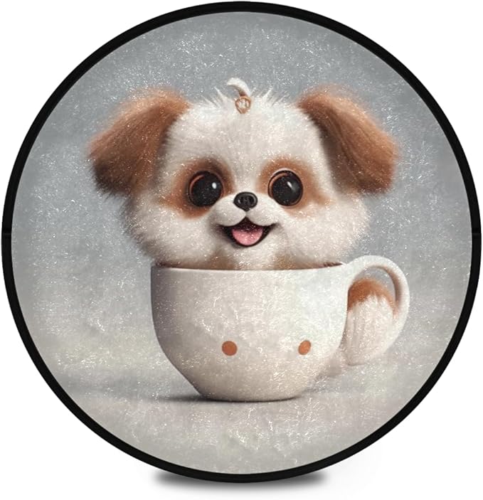 Soft & Washable Teacup Dog Rug Non-Slip, Perfect for Indoors/Outdoors Ideal for Living Room, Bedroom, and Entryway 3ft