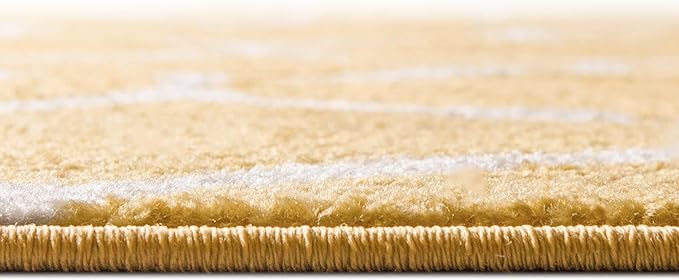 Rugs.com Lattice Frieze Collection Rug – 10' x 13' Yellow Medium Rug Perfect for Living Rooms, Large Dining Rooms, Open Floorplans