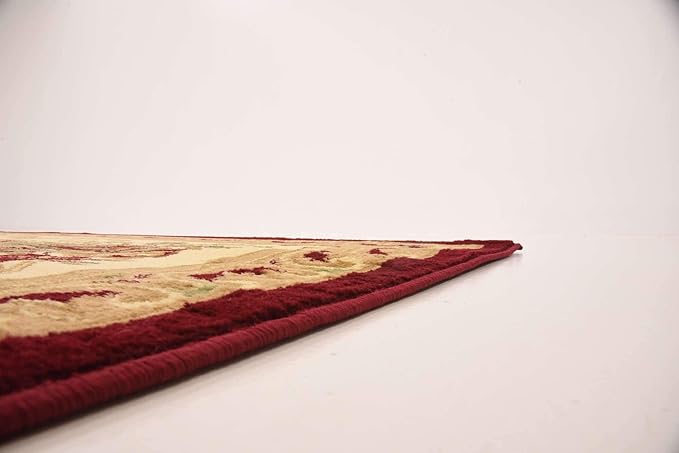 Unique Loom Versailles Collection Traditional Classic Floral Motif Area Rug (10' 0 x 13' 0 Rectangular, Burgundy/ Ivory)