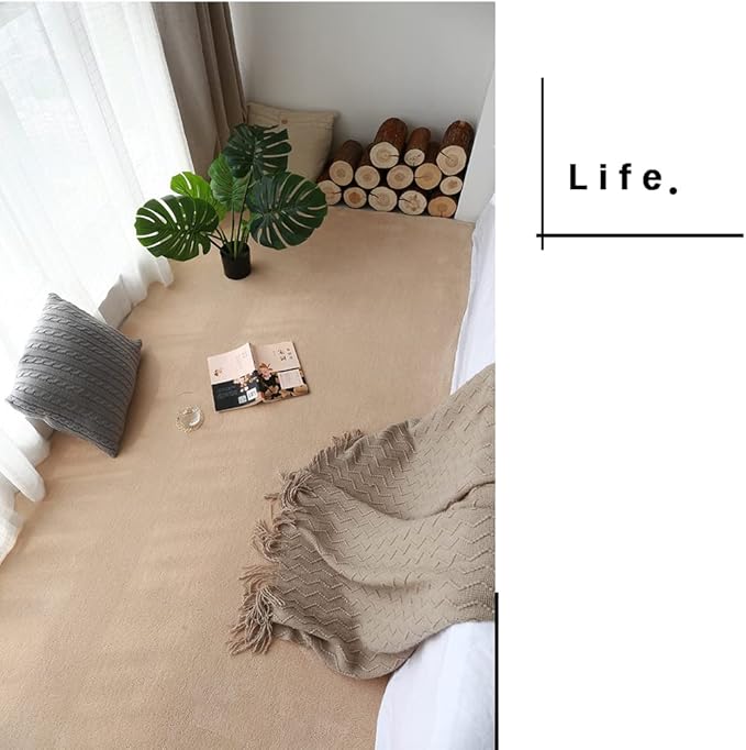 Soft Cashmere Area Rug Luxury Bedside Carpet Bedroom Living Room Mats Solid Color Children's Room Rugs Runner Carpets Indoor Mats Home Décor White Gray Red 3' X 8'