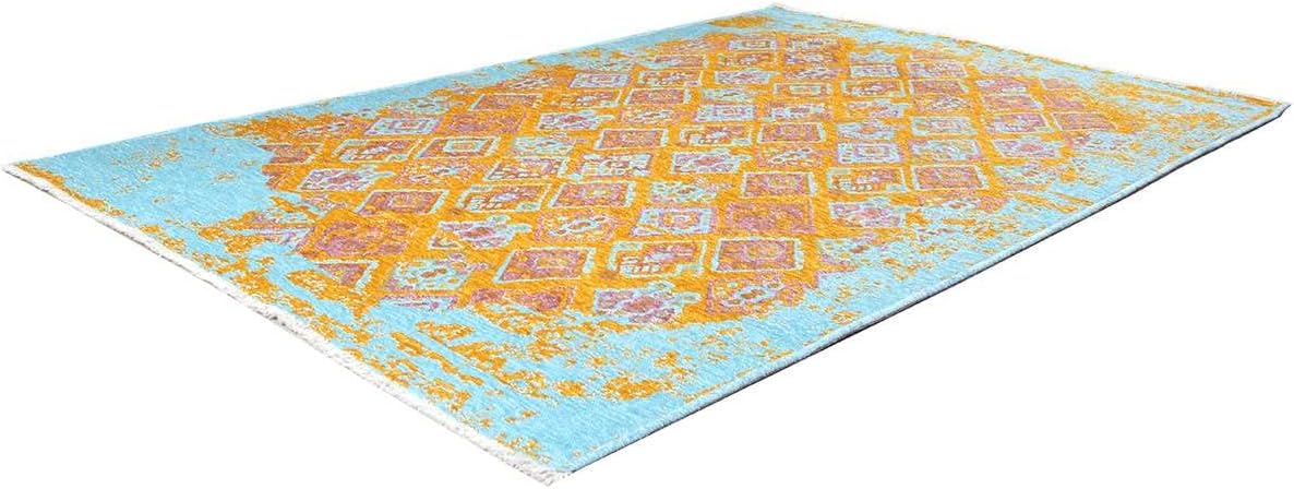 Alfa Rich 5x8 Pink Orange Teal Reversible Washable Area Rugs for Living Room Bedroom Kitchen Rug