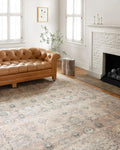 Loloi Hathaway Collection HTH-03 Java/Multi 5'-0" x 7'-6", .25" Thick Area Rug, Soft, Durable, Printed, Modern, Low Pile, Non-Shedding, Easy Clean, Living Room Rug