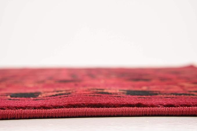Unique Loom Tekke Collection Area Rug - Sheibani (7' 10" x 11' Rectangle, Red/ Black)