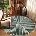 GLN Rugs Contemporary Collection - Machine Washable Area Rug, Contemporary Washable, Non Slip, Low Pile Chenille Rug, Living Room, Bedroom, Kitchen Rug (5'3" Round Beige Green)