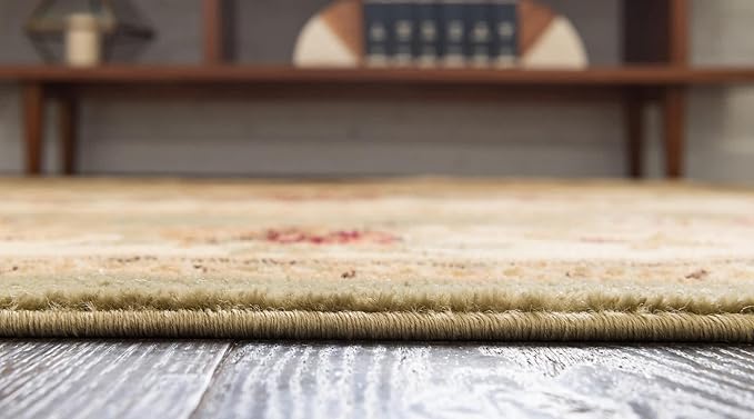 Unique Loom Versailles Collection Traditional Classic Floral Motif Area Rug (7' 11 x 7' 11, Green/Ivory)