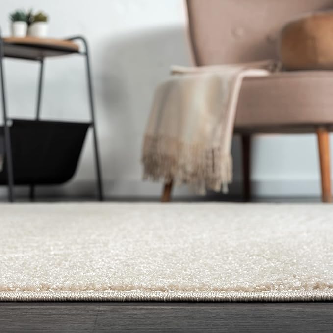 Abani Nuevo Collection Area Rug - Transitional Beige/Cream Design -4'x6' - Easy to Clean - Durable for Kids and Pets - Non-Shedding - Medium Pile - Soft Feel - for Living Room, Bedroom & Office