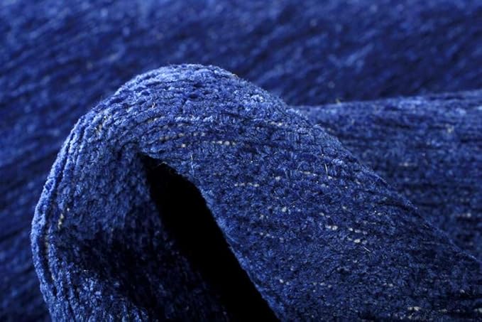 Alfa Rich 5x8 Dark Blue Washable Area Rugs for Living Room Bedroom Kitchen Cotton Decor Solid Rug