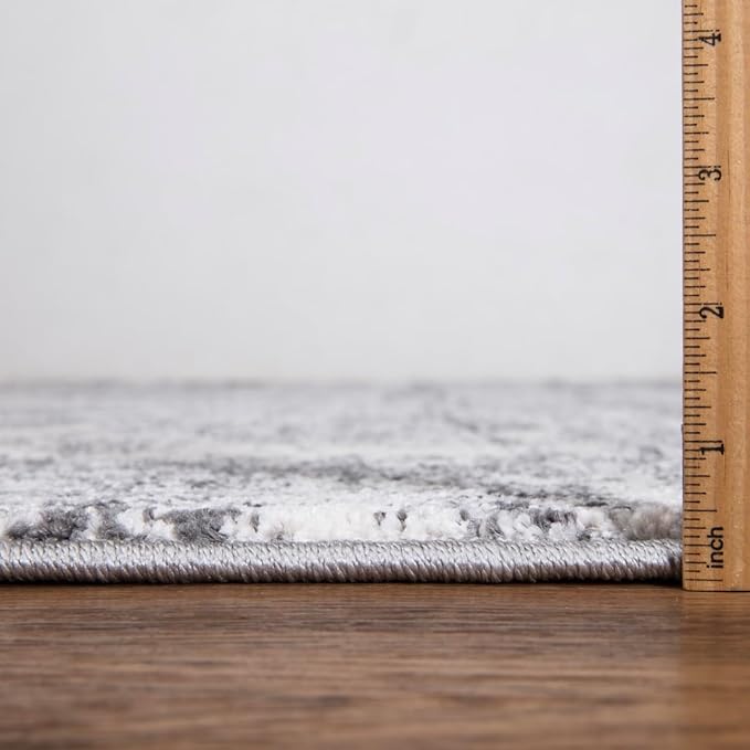 Keen Home Design Area Rugs - Non-Shedding, Thick Pile Abstract Rugs for Kitchen, Living Room, Bedroom, Dining Room, Entryway (Abstract Cream/Grey, 5'11'' x 9'2'')