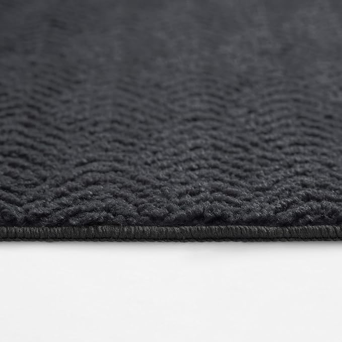 Faux Cashmere Area Rug - 5x7 Modern Low Pile Non-Slip Carpet for Living Room Bedroom, Dark Gray