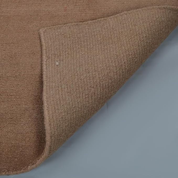 Rugsotic Carpets Hand Knotted Gabbeh Wool 9'x12' Area Rug Solid Camel L00111