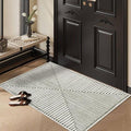 GLN Rugs Contemporary Collection - Machine Washable Area Rug, Contemporary Washable, Non Slip, Low Pile Chenille Rug, Living Room, Bedroom, Kitchen Rug (2' x 3' Green Beige)