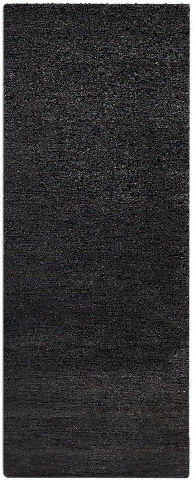 Hand Knotted Loom Wool ECO-Friendly Area Rugs - 2'6''x10', Runner, Charcoal Color, Solid Plain Design, High Pile Handmade Anti Skid Area Rugs for Living Room, Bed Room (L00111)
