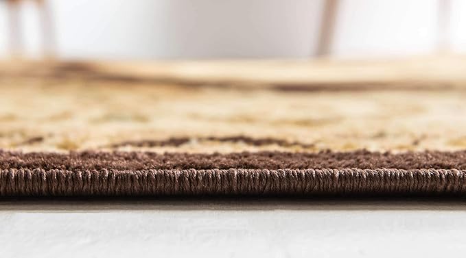 Unique Loom Versailles Collection Traditional Classic Floral Motif Area Rug (10' 0 x 13' 0 Rectangular, Brown/ Ivory)