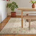 Revival Rugs Funk 4'x6' Zero-Shedding Area Rug for Living Room Bedroom - Oeko-TEX Certified, Low Pile, Spot Clean, Beige, Cream
