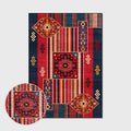 Vintage Boho Area Rugs Multicolor Ethnic Style Geometric Splicing Carpets Bedroom Living Room Kitchen Floor Mats Indoor Outdoor Non-Shedding Runner Rug Home Décor Carpet 3.2' X 6.5'