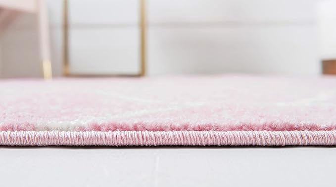 Rugs.com Lattice Frieze Collection Rug – 7' 10 Octagon Light Pink Medium Rug Perfect for Living Rooms, Kitchens, Entryways