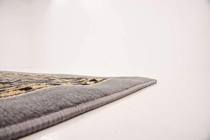 Unique Loom Sialk Hill Collection Area Rug - Washington (7' 10" Square Gray/Black)