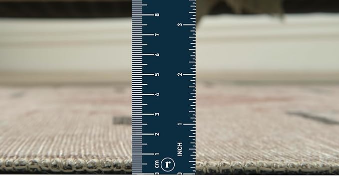 Revival Rugs Funk 4'x6' Zero-Shedding Area Rug for Living Room Bedroom - Oeko-TEX Certified, Low Pile, Spot Clean, Beige, Cream