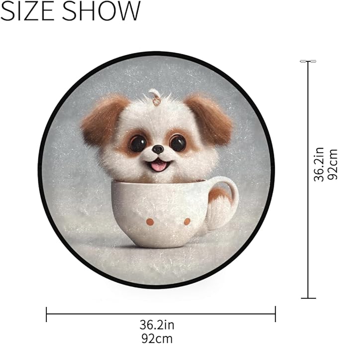 Soft & Washable Teacup Dog Rug Non-Slip, Perfect for Indoors/Outdoors Ideal for Living Room, Bedroom, and Entryway 3ft